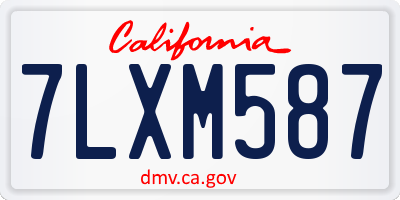 CA license plate 7LXM587