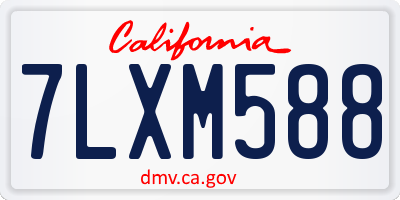 CA license plate 7LXM588