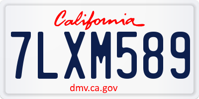 CA license plate 7LXM589