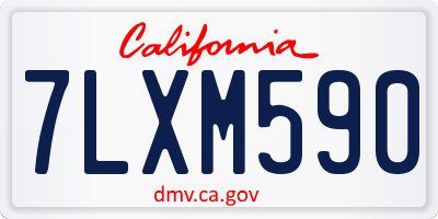 CA license plate 7LXM590