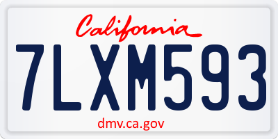 CA license plate 7LXM593