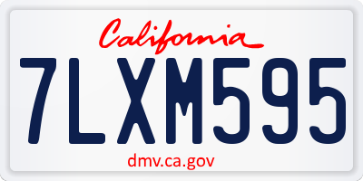 CA license plate 7LXM595