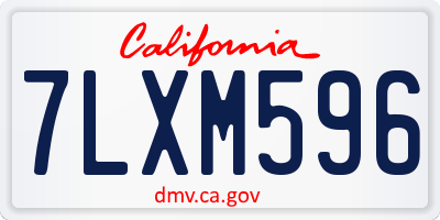 CA license plate 7LXM596