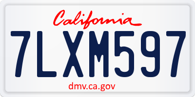 CA license plate 7LXM597