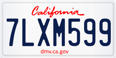 CA license plate 7LXM599