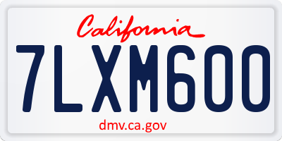 CA license plate 7LXM600