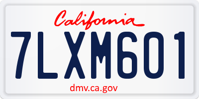 CA license plate 7LXM601