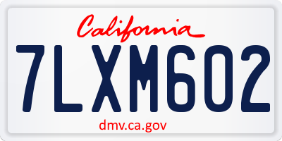 CA license plate 7LXM602