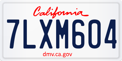 CA license plate 7LXM604