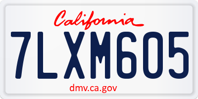 CA license plate 7LXM605