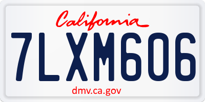CA license plate 7LXM606
