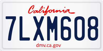 CA license plate 7LXM608