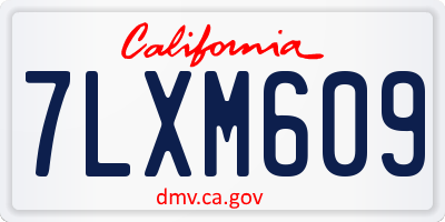 CA license plate 7LXM609