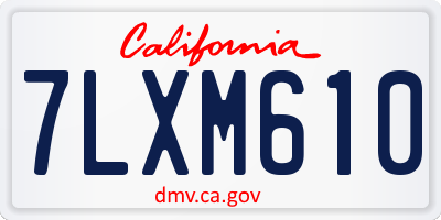 CA license plate 7LXM610