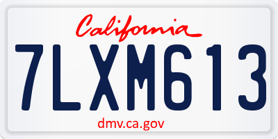 CA license plate 7LXM613