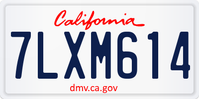 CA license plate 7LXM614