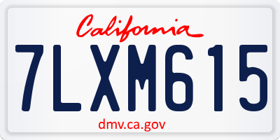 CA license plate 7LXM615