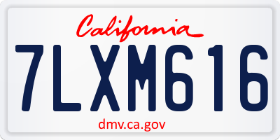 CA license plate 7LXM616