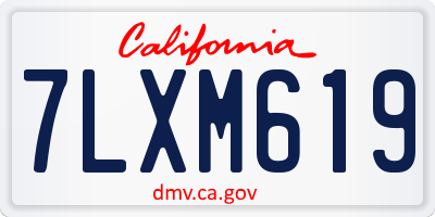 CA license plate 7LXM619
