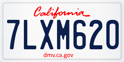 CA license plate 7LXM620