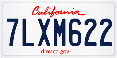 CA license plate 7LXM622