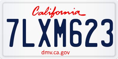 CA license plate 7LXM623