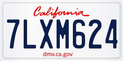 CA license plate 7LXM624
