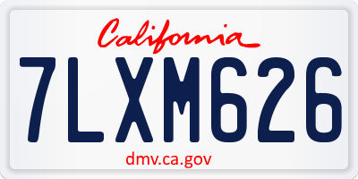 CA license plate 7LXM626
