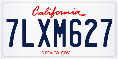 CA license plate 7LXM627