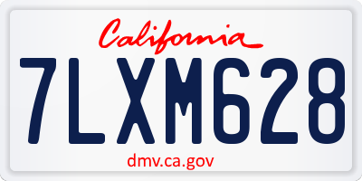 CA license plate 7LXM628