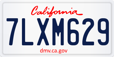 CA license plate 7LXM629