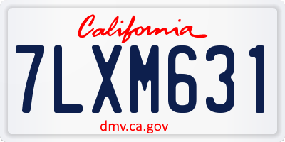 CA license plate 7LXM631