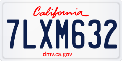 CA license plate 7LXM632