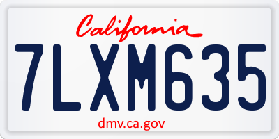 CA license plate 7LXM635