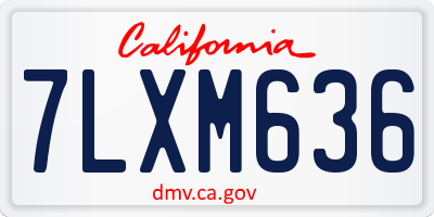 CA license plate 7LXM636