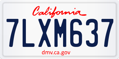 CA license plate 7LXM637