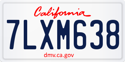 CA license plate 7LXM638