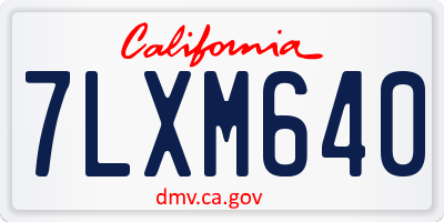 CA license plate 7LXM640
