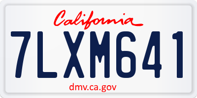 CA license plate 7LXM641