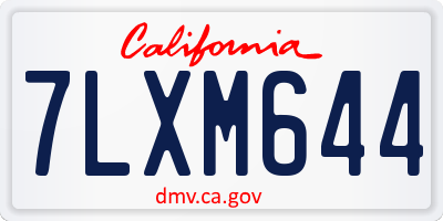 CA license plate 7LXM644
