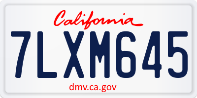 CA license plate 7LXM645