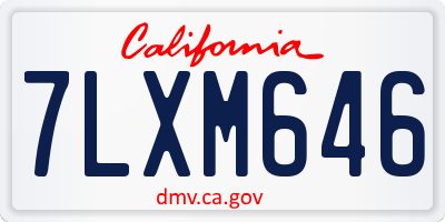 CA license plate 7LXM646