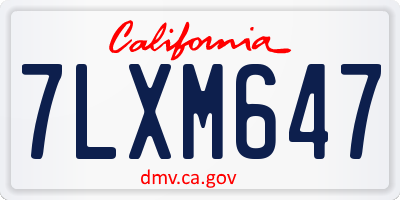 CA license plate 7LXM647