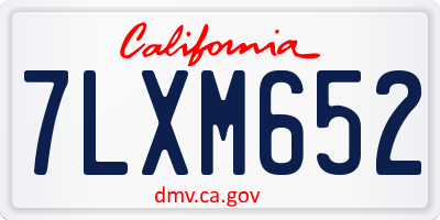 CA license plate 7LXM652
