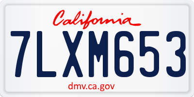 CA license plate 7LXM653