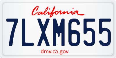 CA license plate 7LXM655