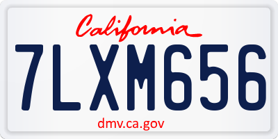 CA license plate 7LXM656