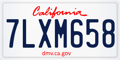 CA license plate 7LXM658