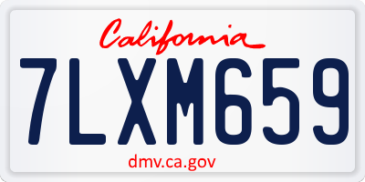 CA license plate 7LXM659