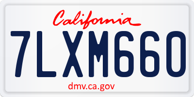 CA license plate 7LXM660